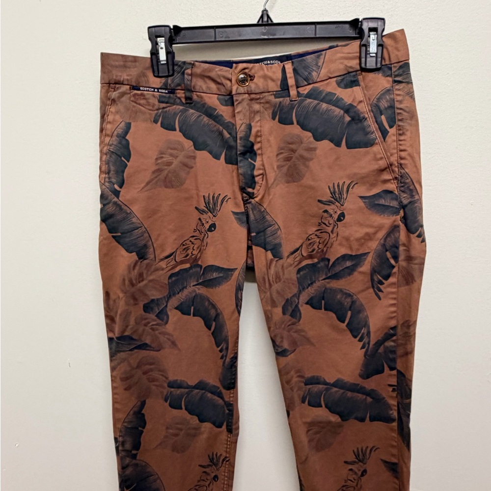 Scotch & Soda Brown Leaf Print Chinos - image 3